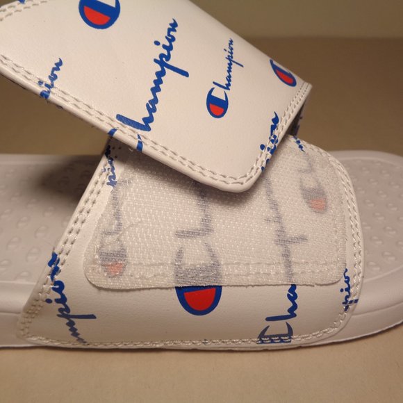 Champion Size 12 M LOGO SLIDE White Sandals New Men\'s Shoes